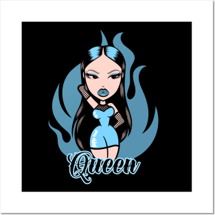 Queen Girl Doll Light Blue v10 Posters and Art